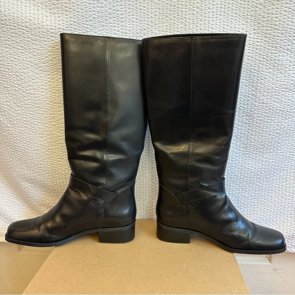 Valerie Stevens Heritage Black Leather Knee High Riding Boots Women’s Size 9